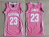 Women Cleveland Cavaliers #23 LeBron James Pink Swingman Jersey